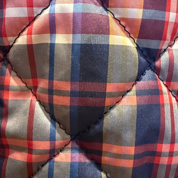 Talbots Diamond Quilted Plaid Vest Women’s Size S Full Zip Mock Beck Pockets - Picture 7 of 12